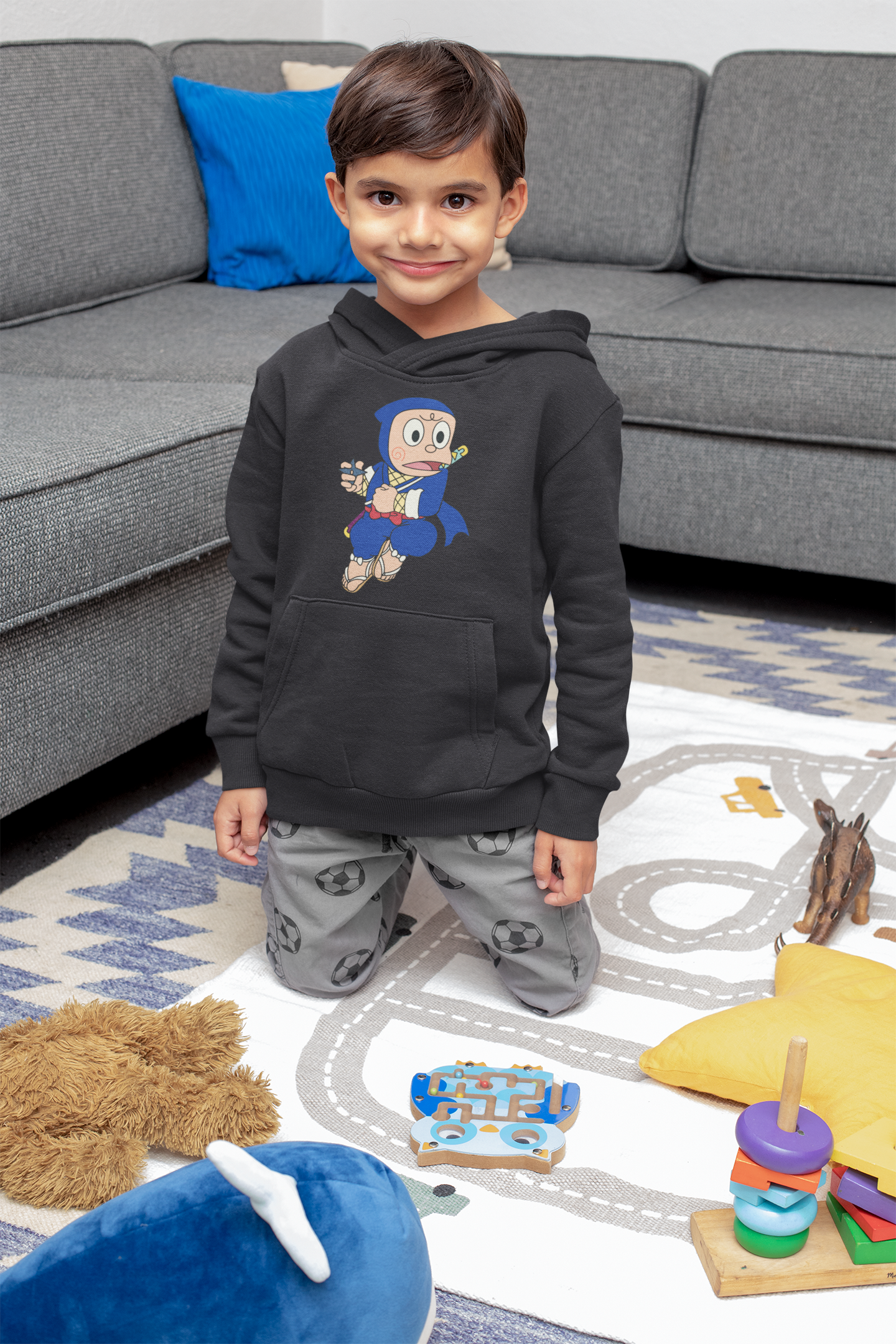 Cute Cartoon Boy Hoodies-FunkyTeesClub