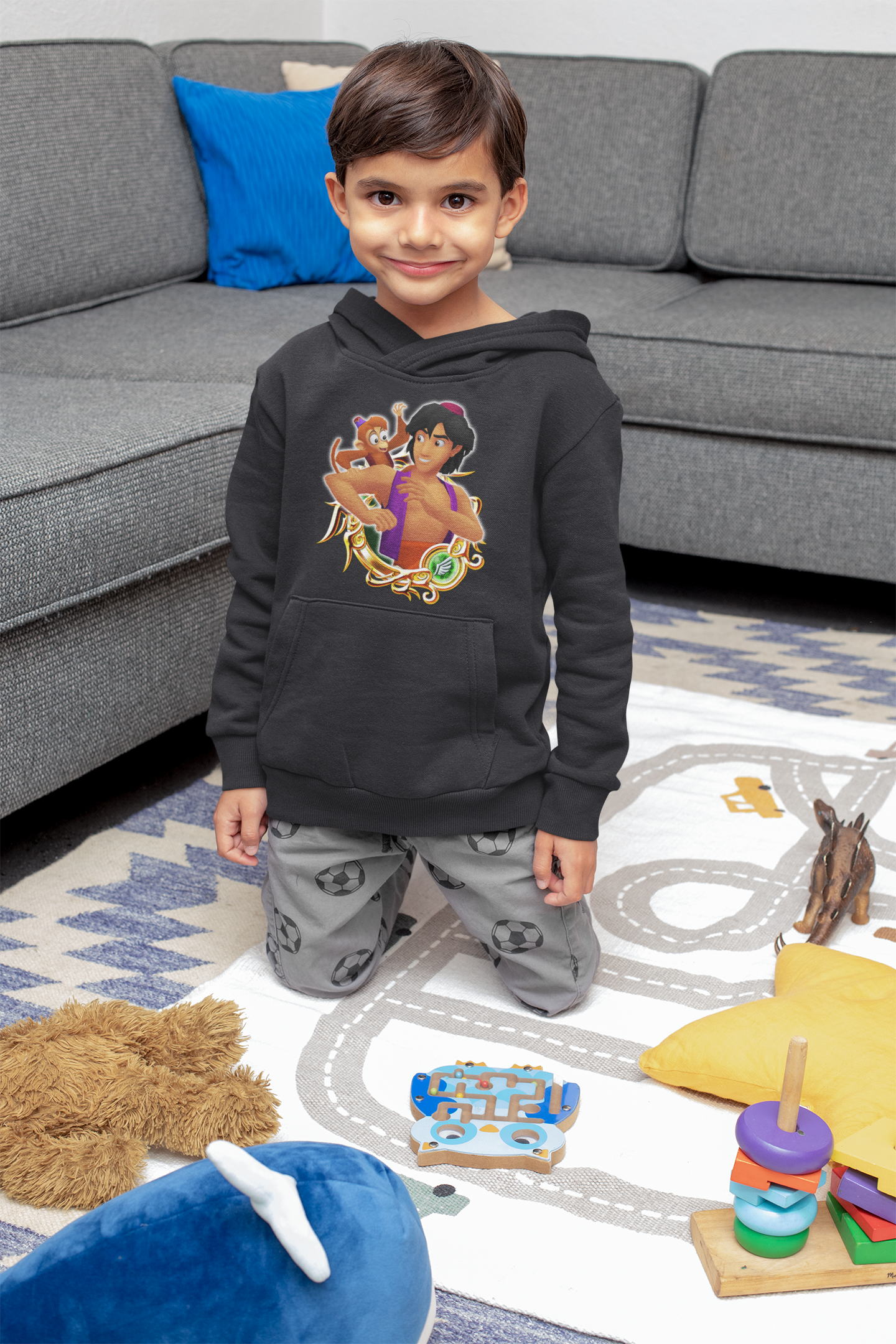 Cute Cartoon Boy Hoodies-FunkyTeesClub