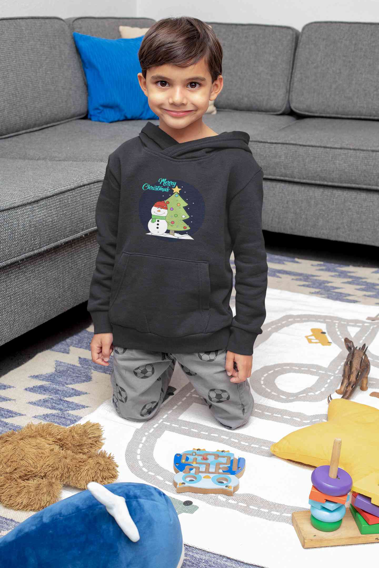 Merry Christmas Boy Hoodies-FunkyTeesClub