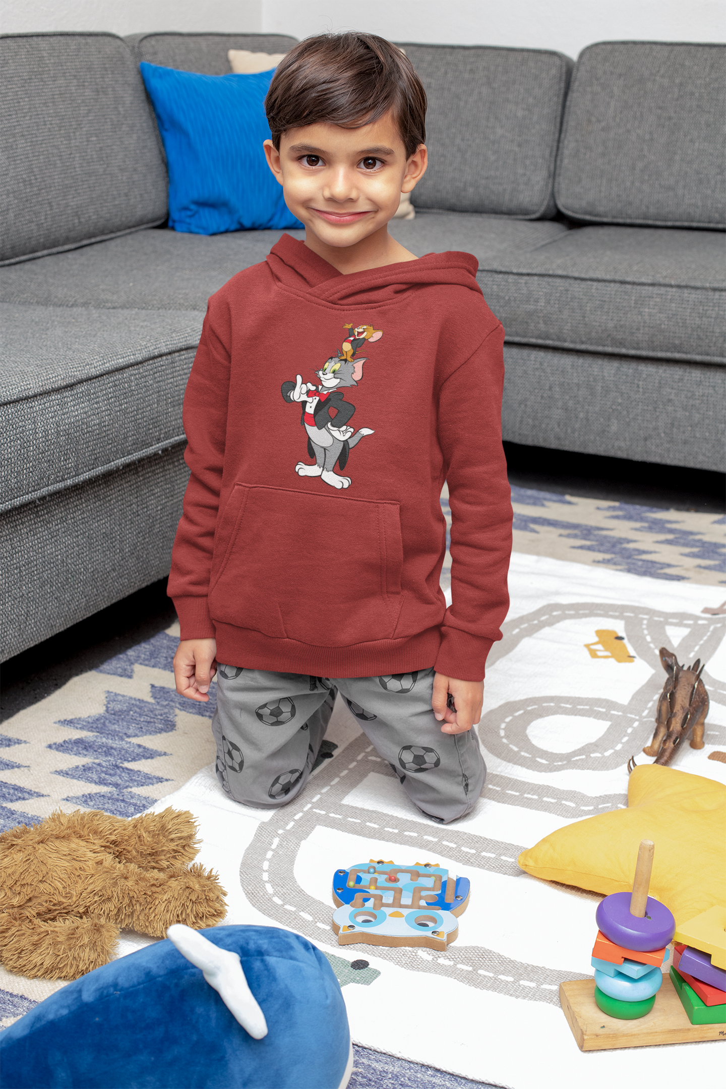 Cute Cartoon Boy Hoodies-FunkyTeesClub