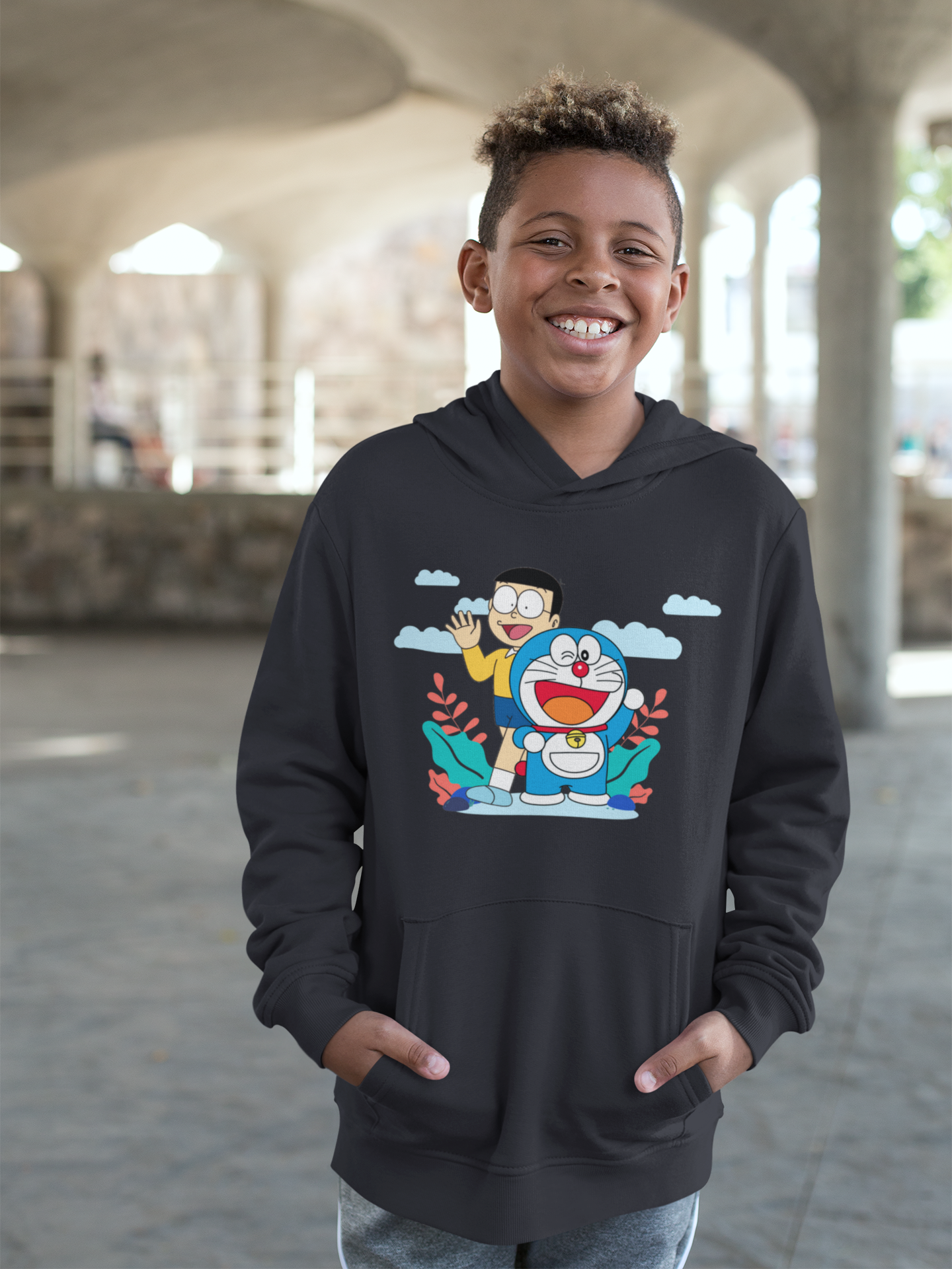 Cute Cartoon Boy Hoodies-FunkyTeesClub