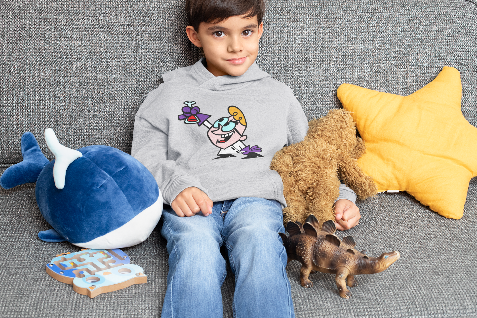 Cute Cartoon Boy Hoodies-FunkyTeesClub