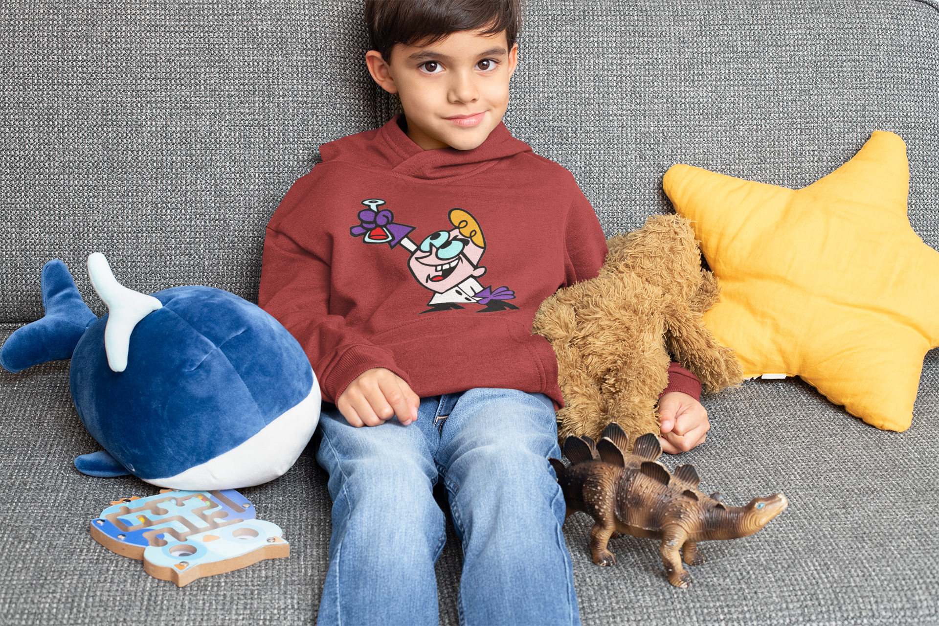 Cute Cartoon Boy Hoodies-FunkyTeesClub
