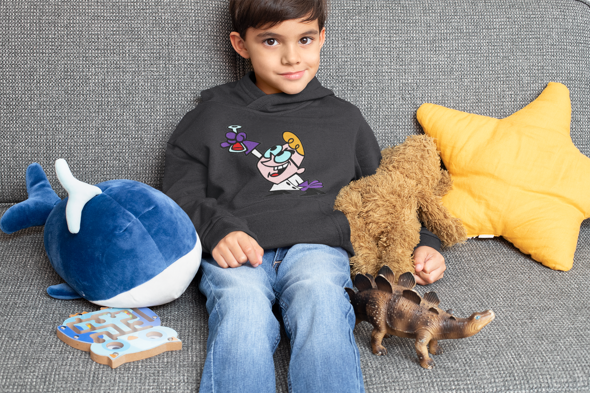 Cute Cartoon Boy Hoodies-FunkyTeesClub