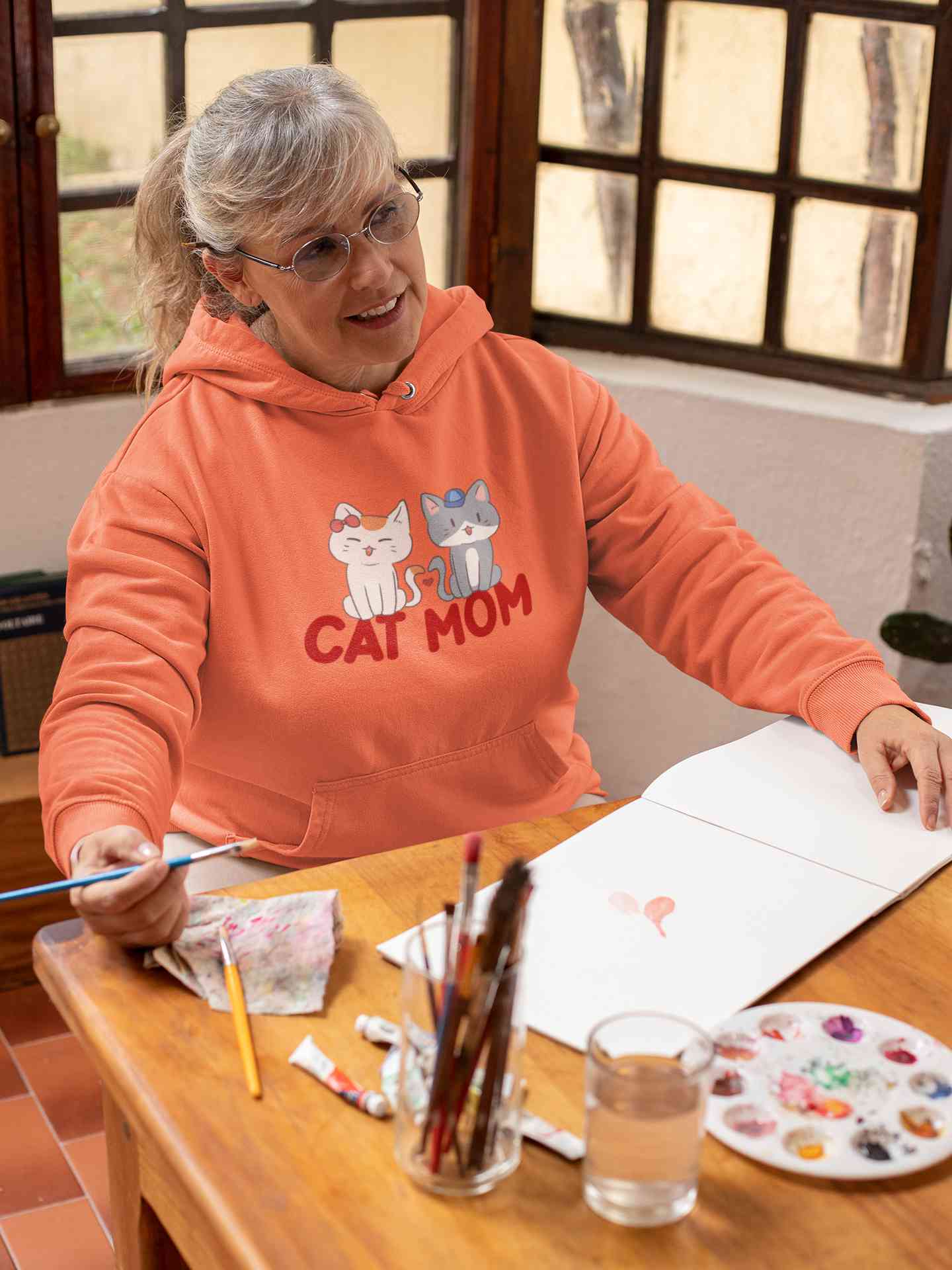 Cat Mom Hoodies for Women-FunkyTeesClub