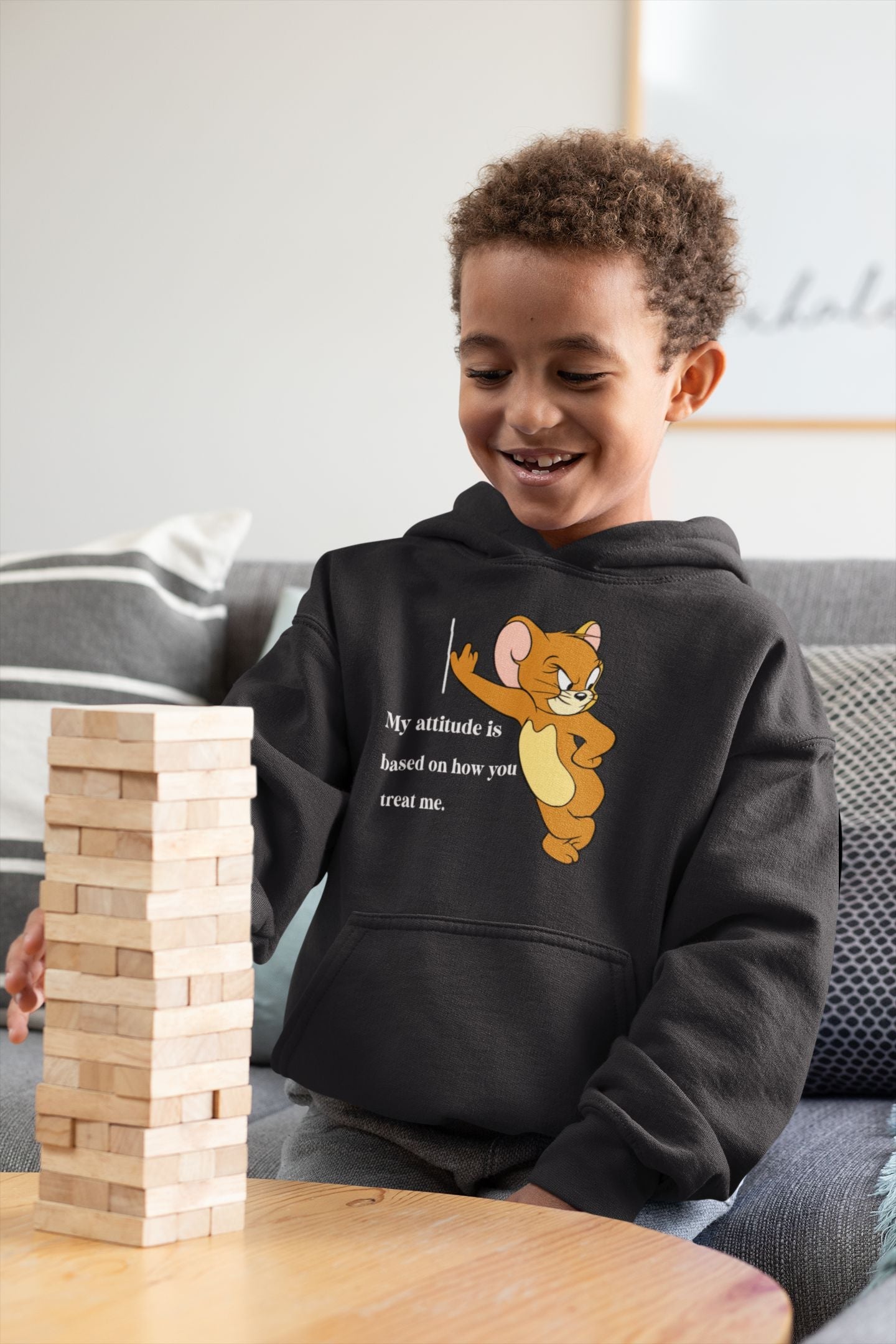 Attitude Shows Cute Jerry Boy Hoodies-FunkyTeesClub