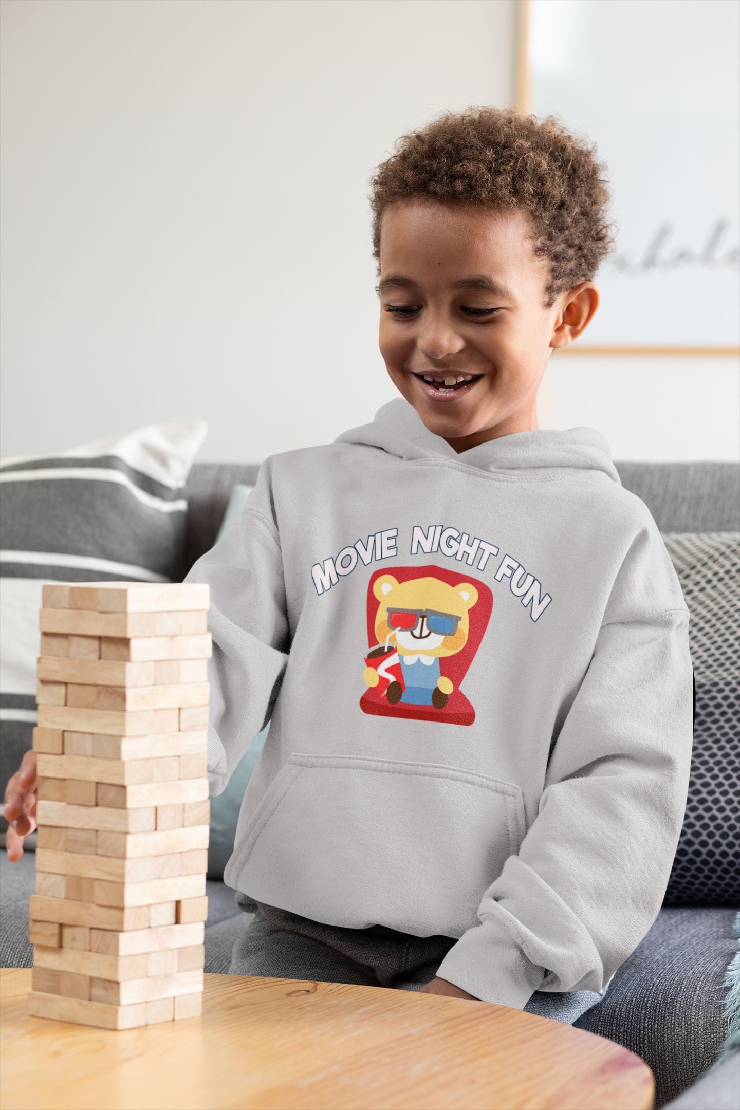 Movie Night Fun Boy Hoodies-FunkyTeesClub