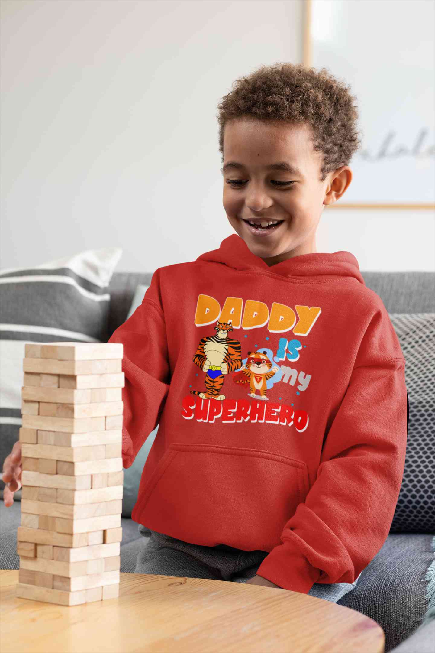 Superhero Dad Cartoon Boy Hoodies-FunkyTeesClub