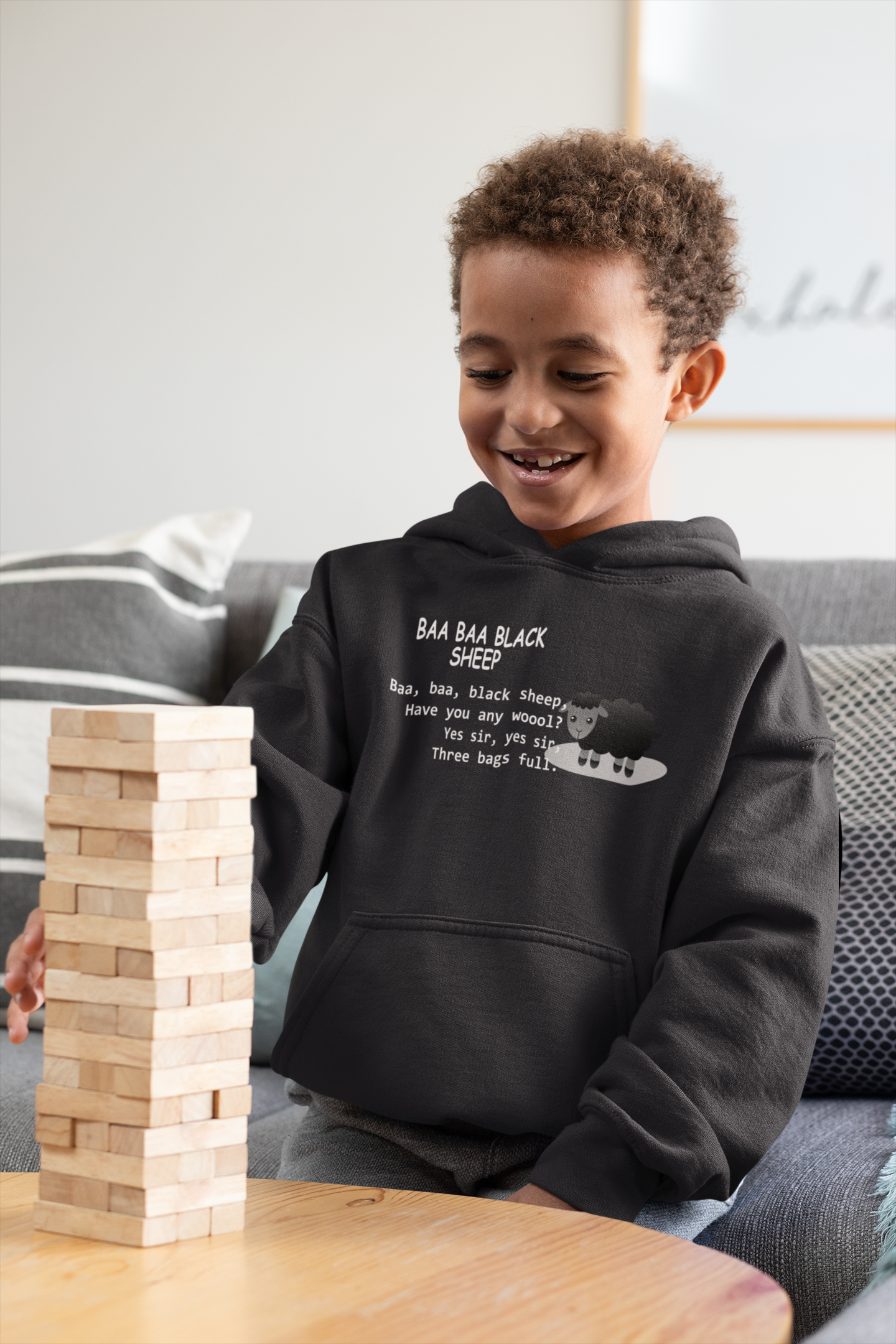Baa Baa Black Sheep Poem Boy Hoodies-FunkyTeesClub