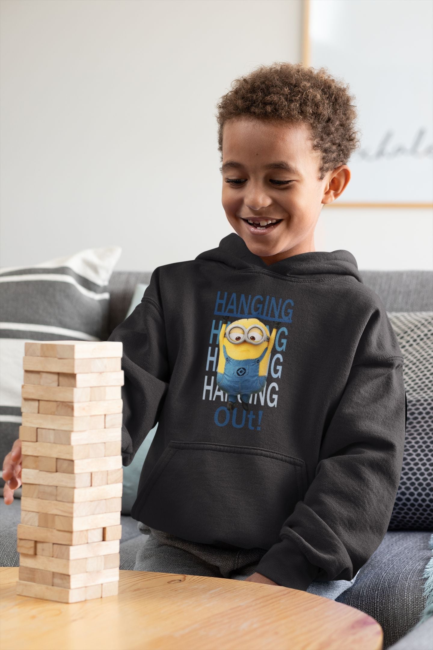 Hanging Out Minion Boy Hoodies-FunkyTeesClub