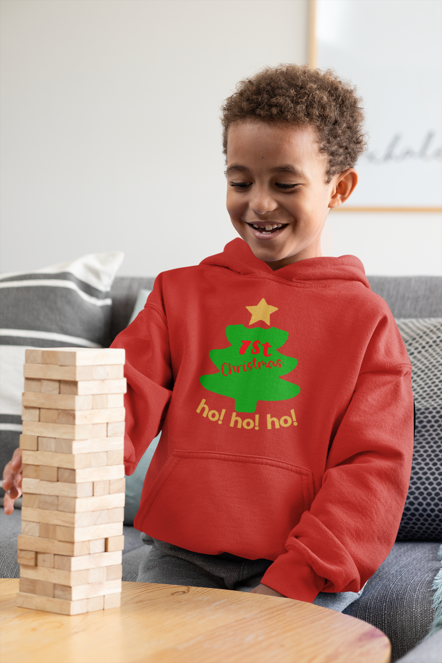 Ho Ho Ho First Christmas Boy Hoodies-FunkyTeesClub