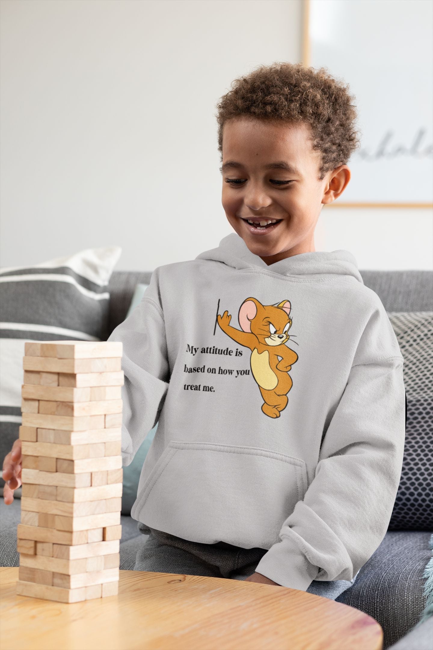 Attitude Shows Cute Jerry Boy Hoodies-FunkyTeesClub