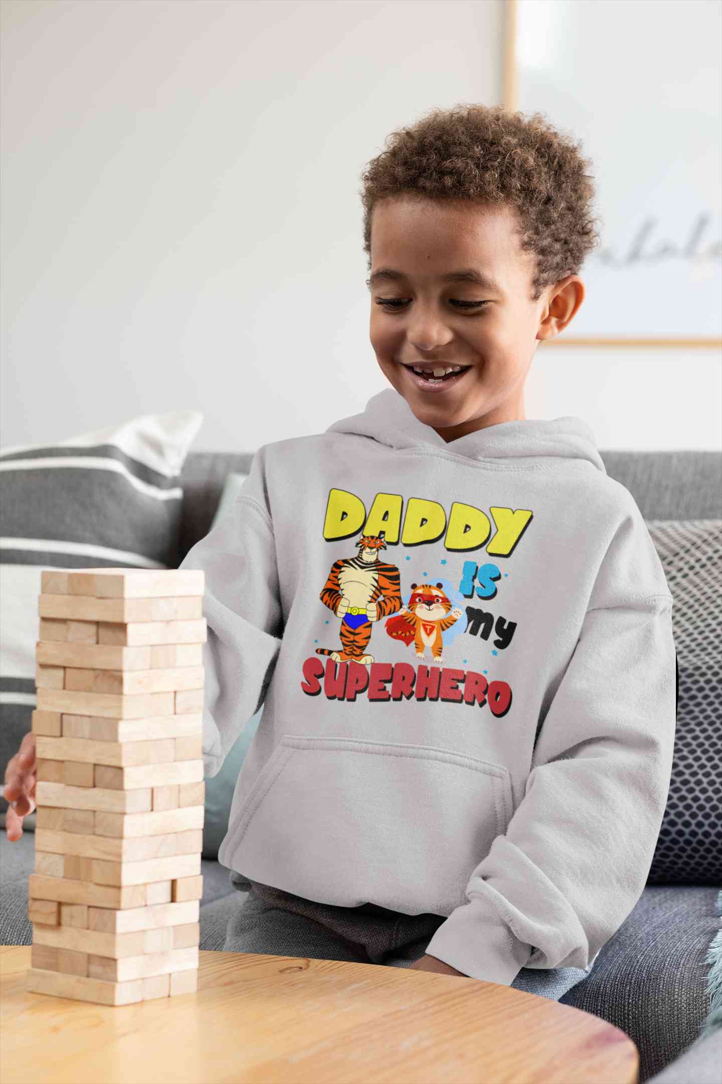 Superhero Dad Cartoon Boy Hoodies-FunkyTeesClub