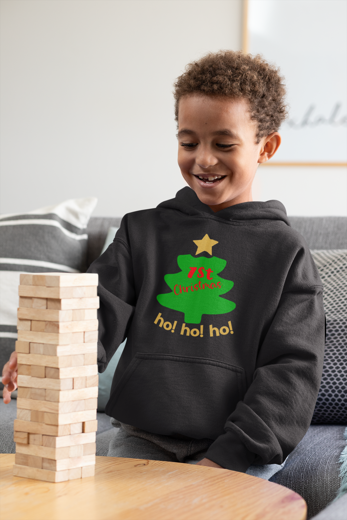 Ho Ho Ho First Christmas Boy Hoodies-FunkyTeesClub