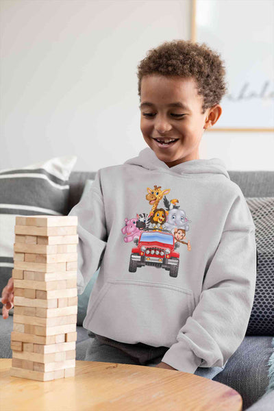 Jungle Jeep Cartoon Boy Hoodies-FunkyTeesClub