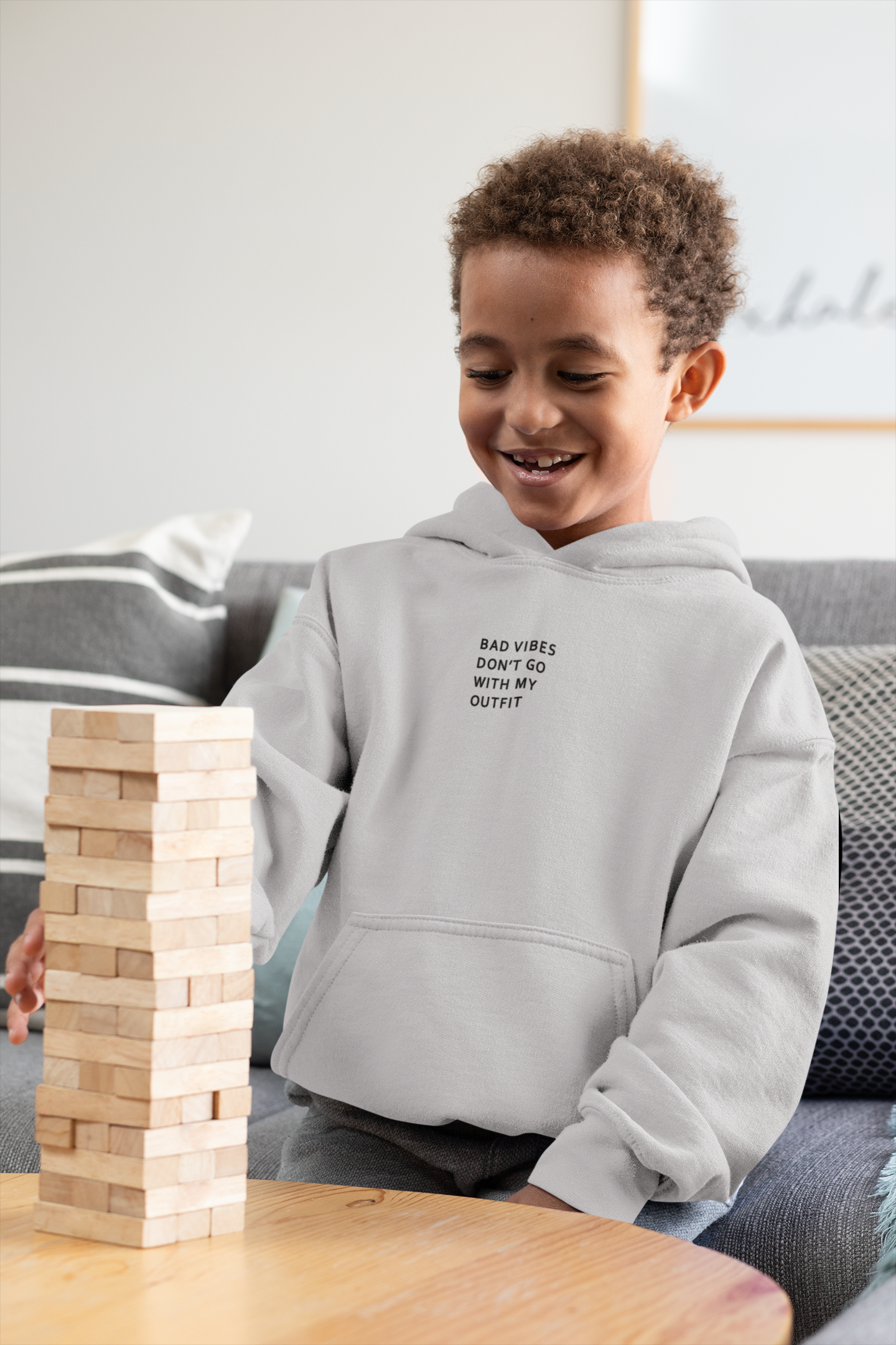 Bad Vibes Minimal Boy Hoodies-FunkyTeesClub