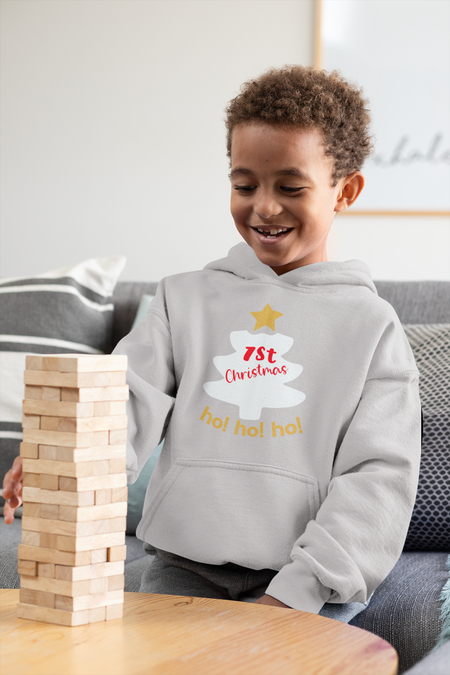 Ho Ho Ho First Christmas Boy Hoodies-FunkyTeesClub