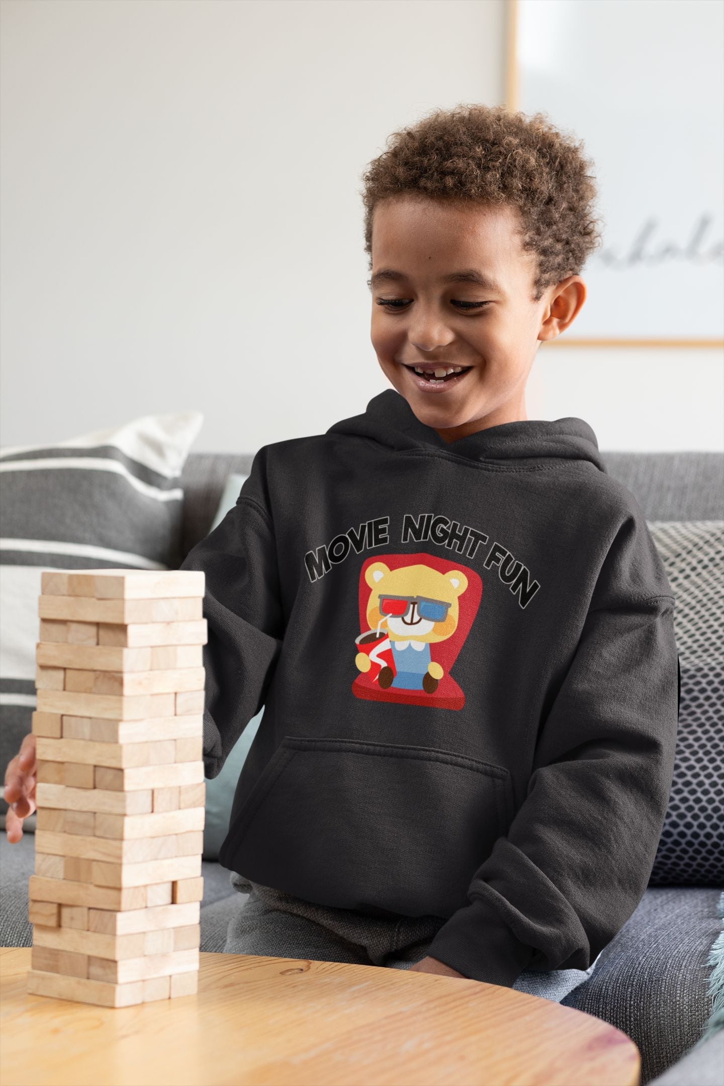 Movie Night Fun Boy Hoodies-FunkyTeesClub