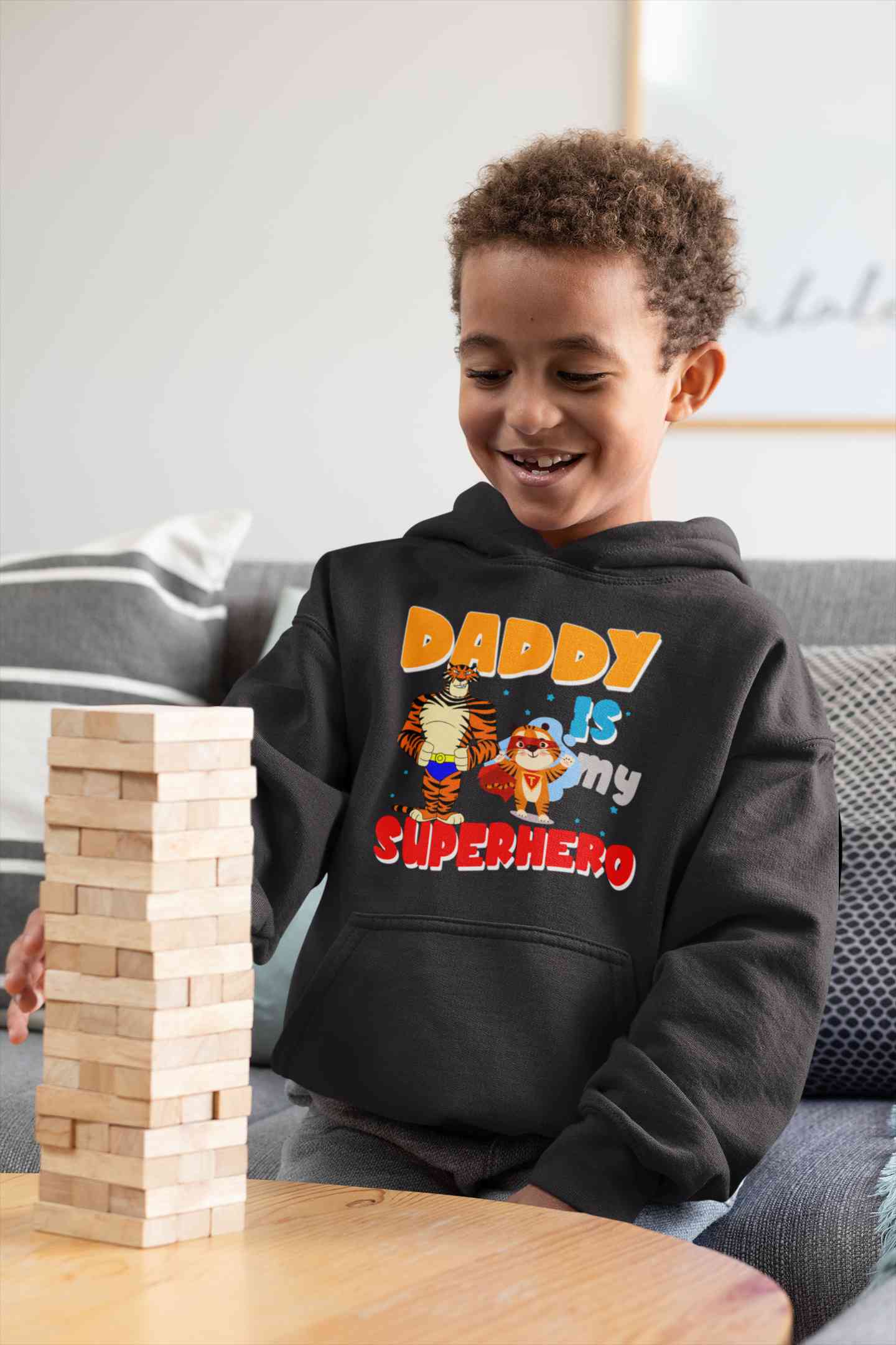 Superhero Dad Cartoon Boy Hoodies-FunkyTeesClub