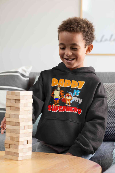 Superhero Dad Cartoon Boy Hoodies-FunkyTeesClub