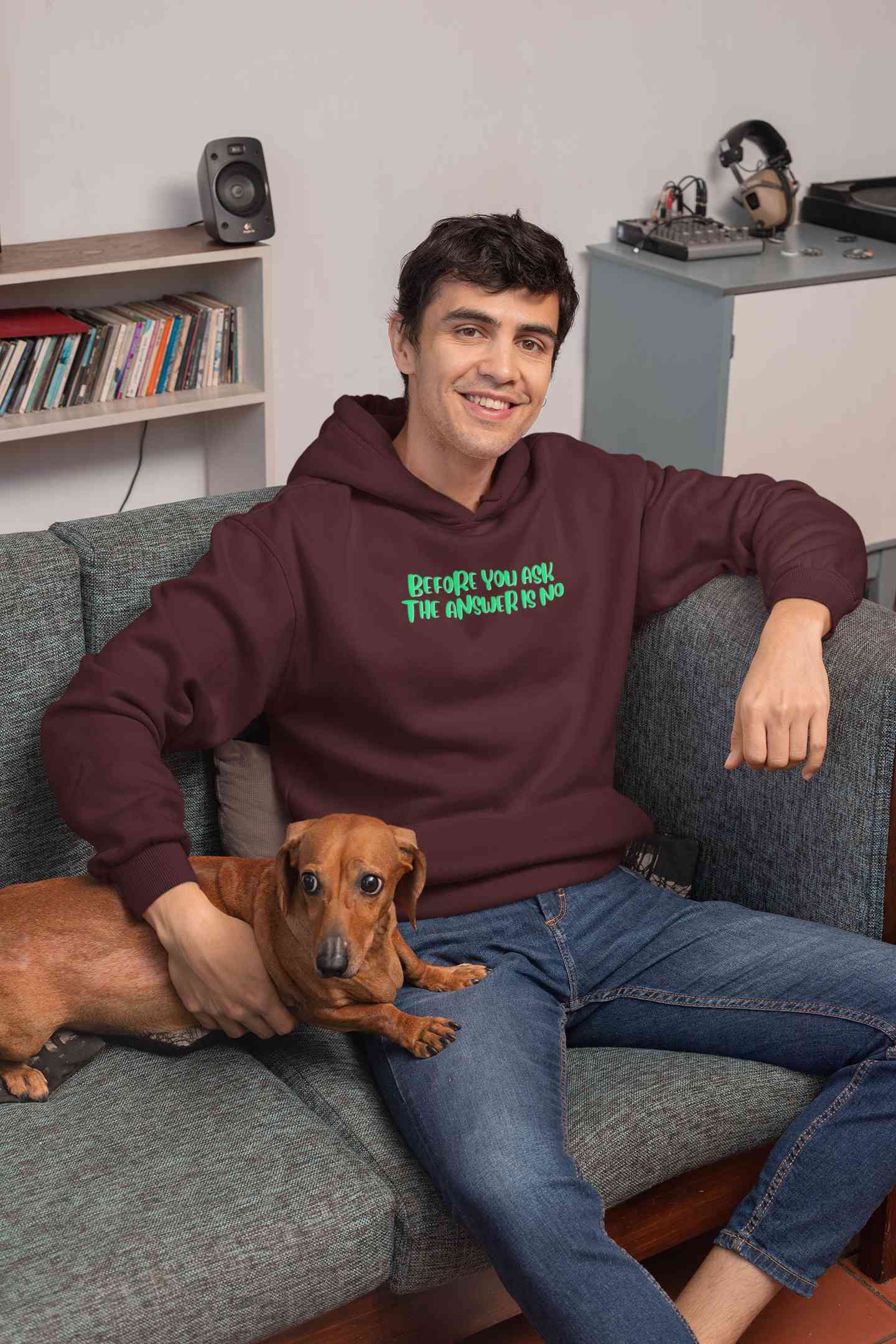 The Answer Is No Men Hoodies-FunkyTeesClub