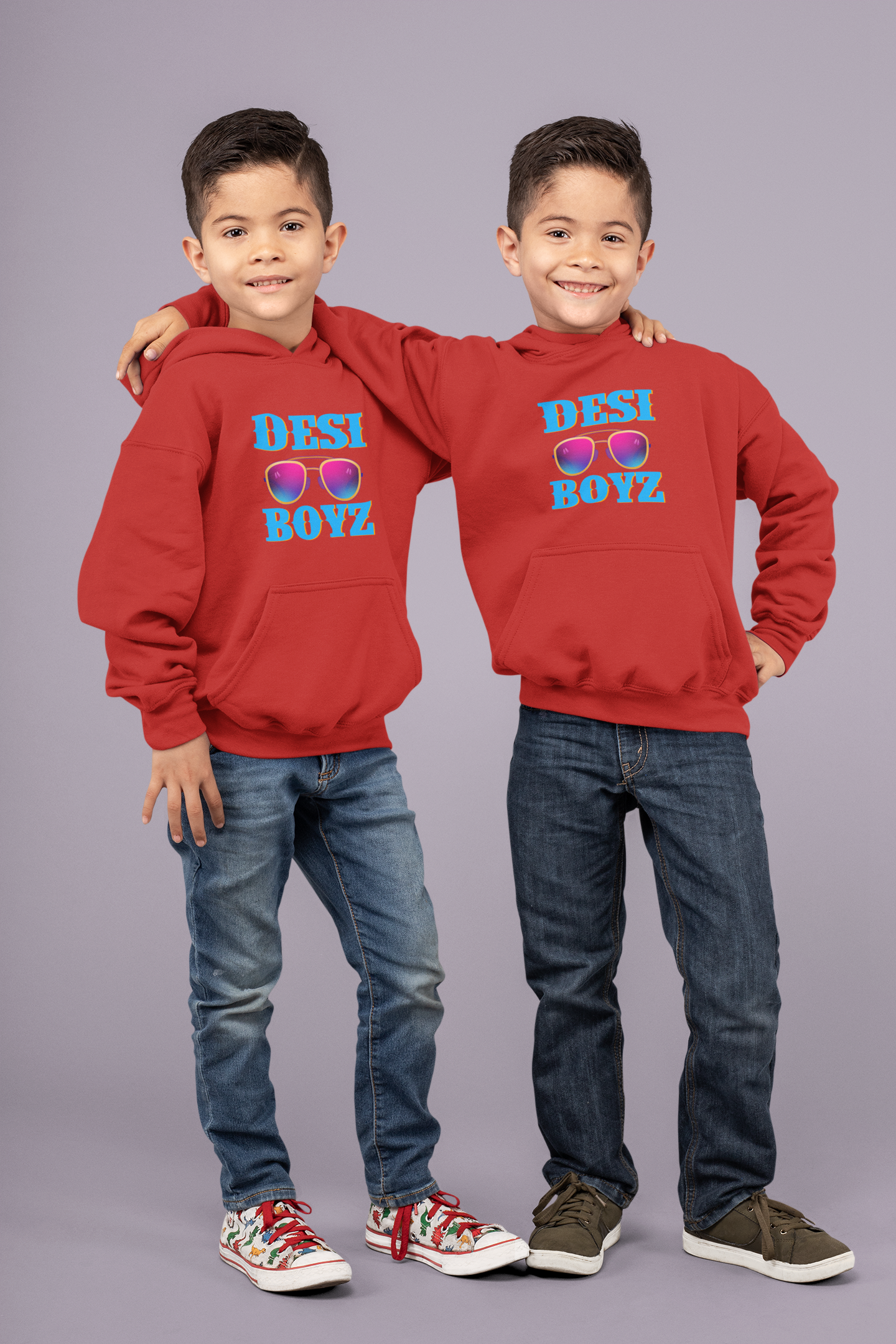 Desi Boyz Brother-Brother Kids Matching Hoodies -FunkyTeesClub