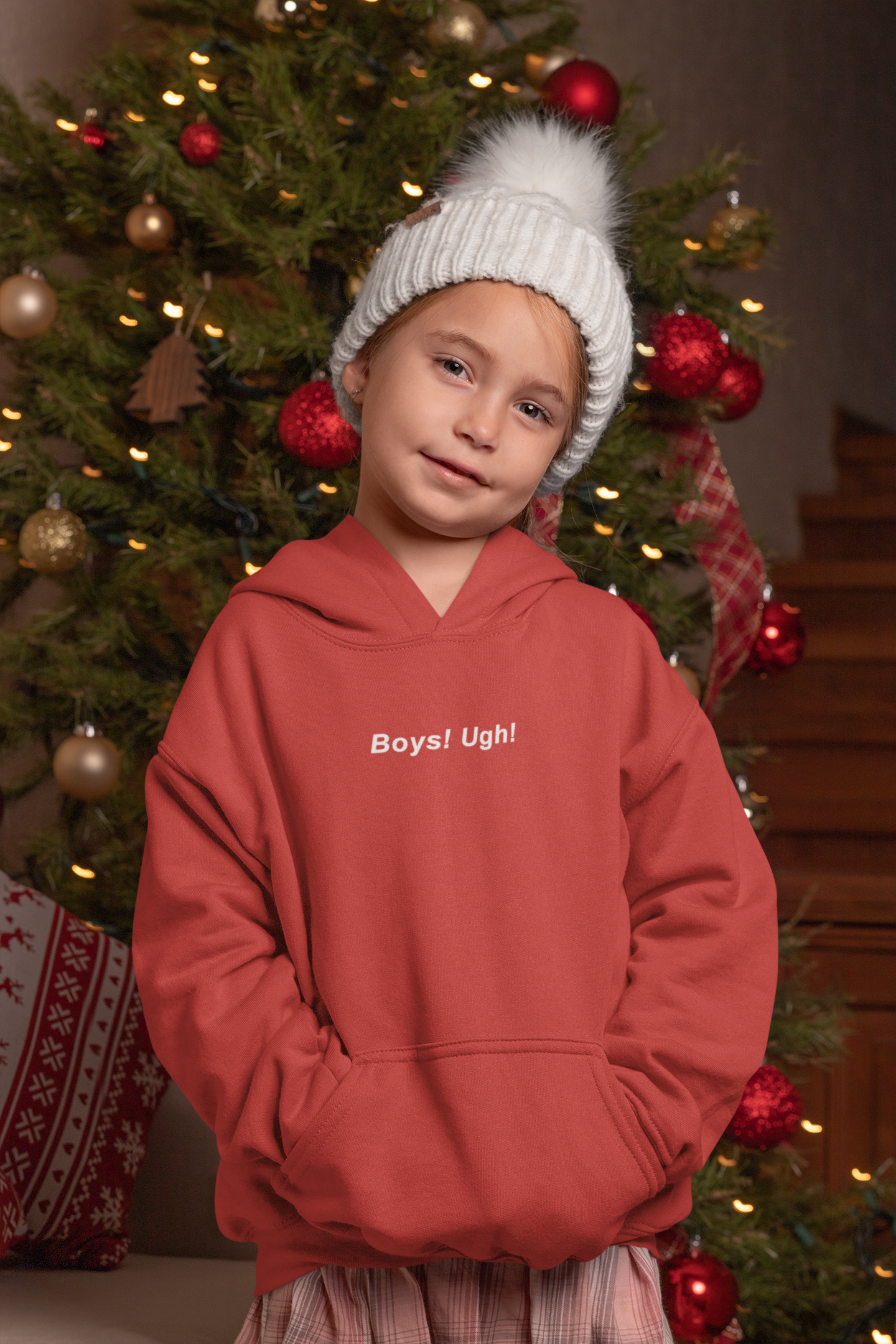 Boys Ugh Minimal Girl Hoodies-FunkyTeesClub