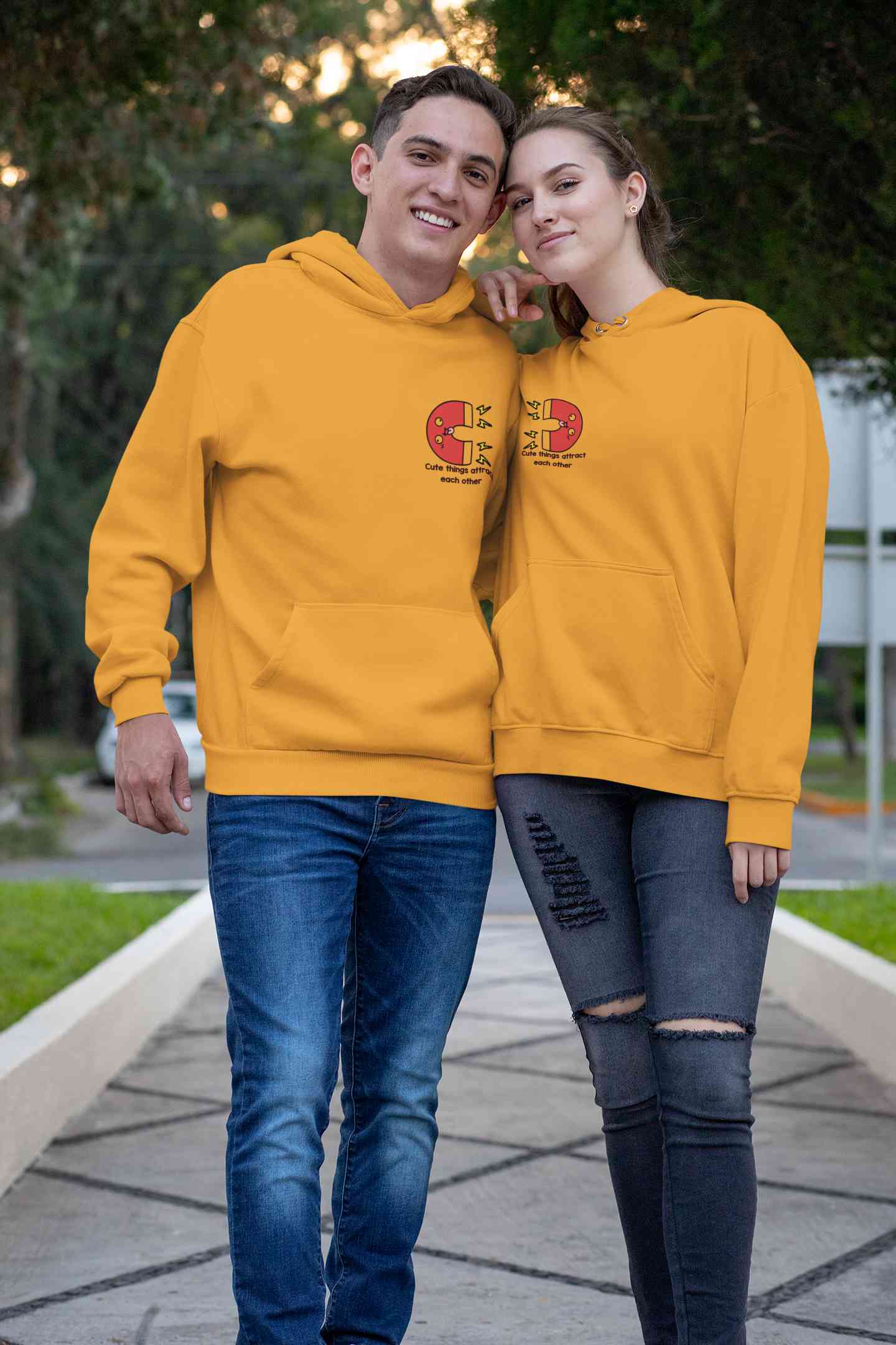 Cute Things Couples Lovey Dovey Hoodie-FunkyTeesClub