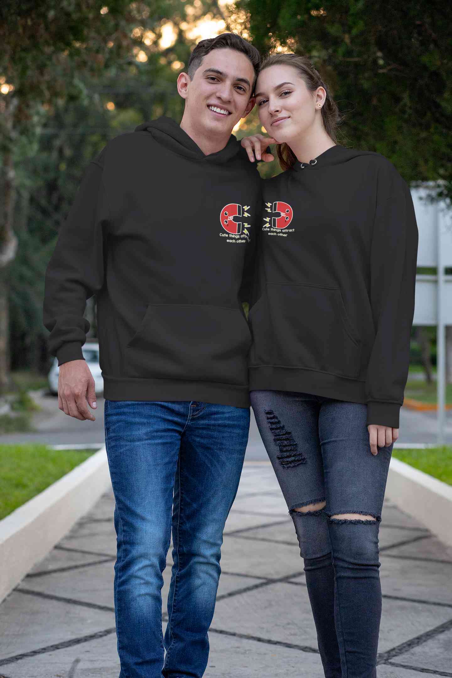 Cute Things Couples Lovey Dovey Hoodie-FunkyTeesClub
