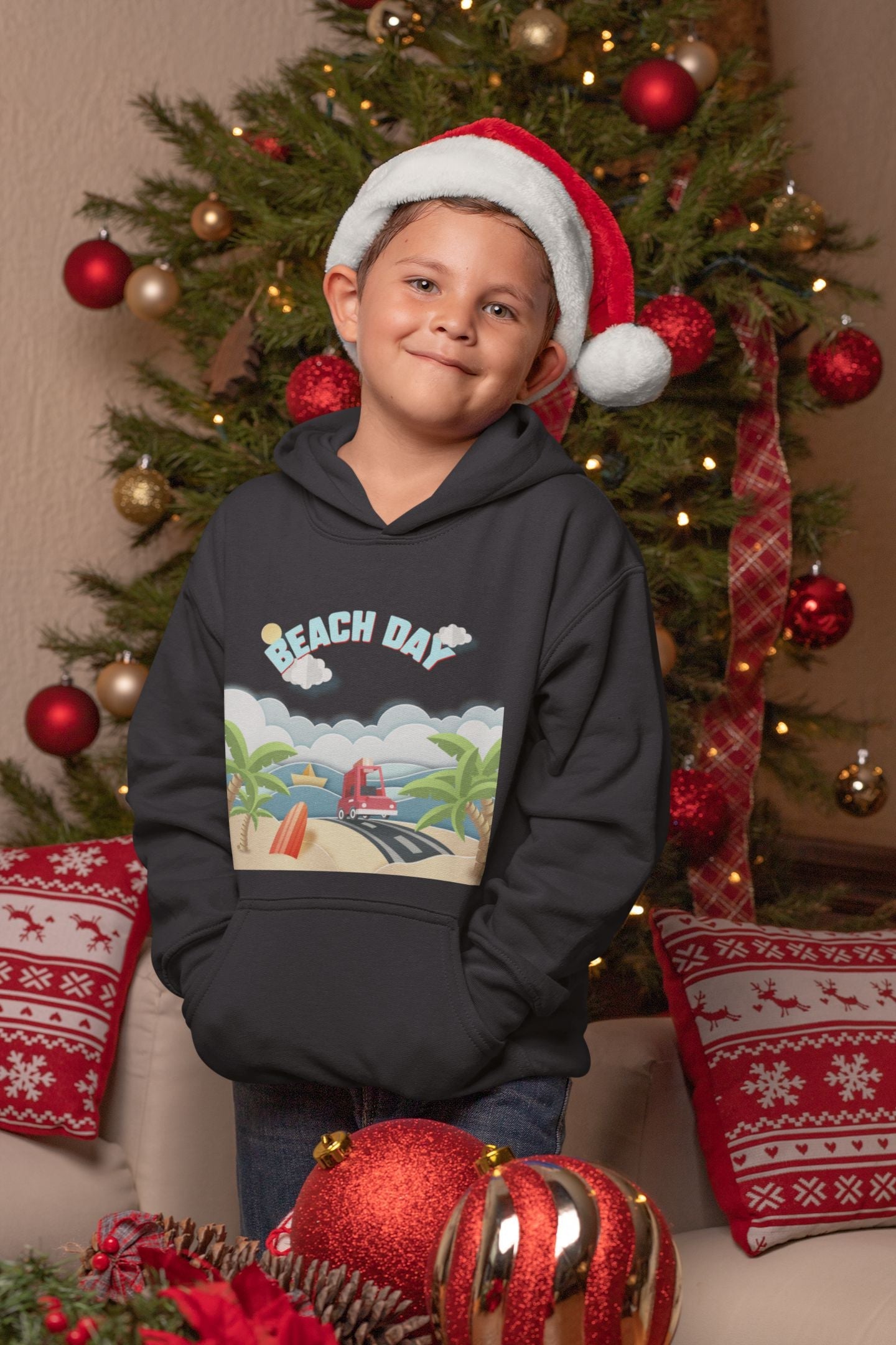 Beach Day Boy Hoodies-FunkyTeesClub