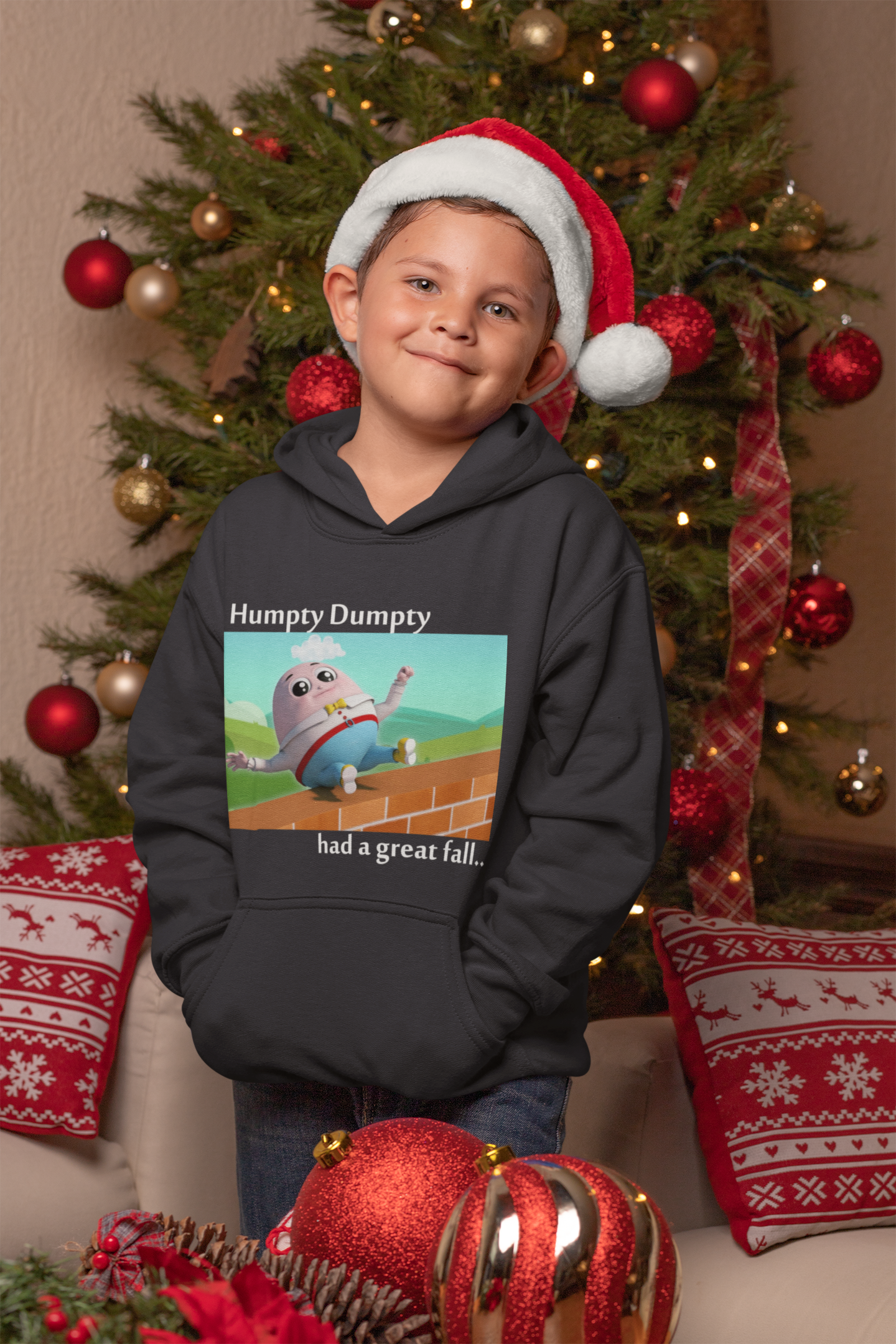 Humpty Dumpty Poem Boy Hoodies-FunkyTeesClub