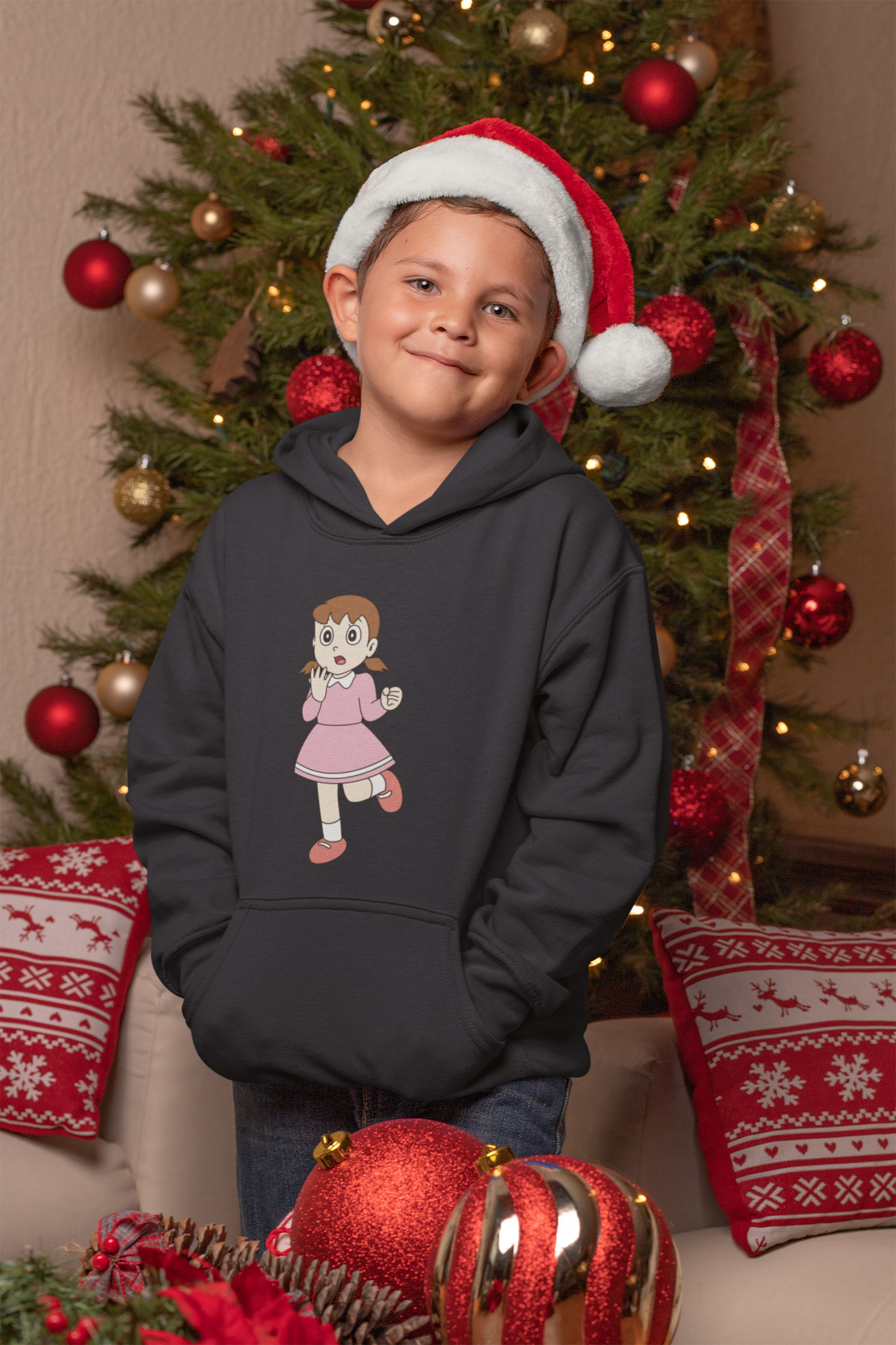 Cute Cartoon Boy Hoodies-FunkyTeesClub