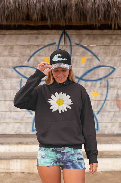 Cute Daisy Minimal Nature Cute Flower Graphic Hoodies for Women-FunkyTeesClub
