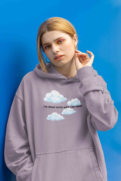Its Okay Who I Am Today Minimals Hoodies for Women-FunkyTeesClub