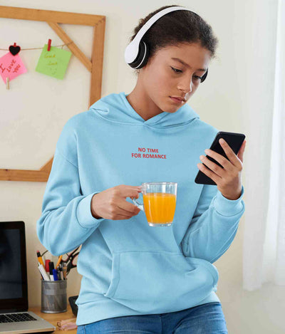 No Time For Romance Minimals Hoodies for Women-FunkyTeesClub