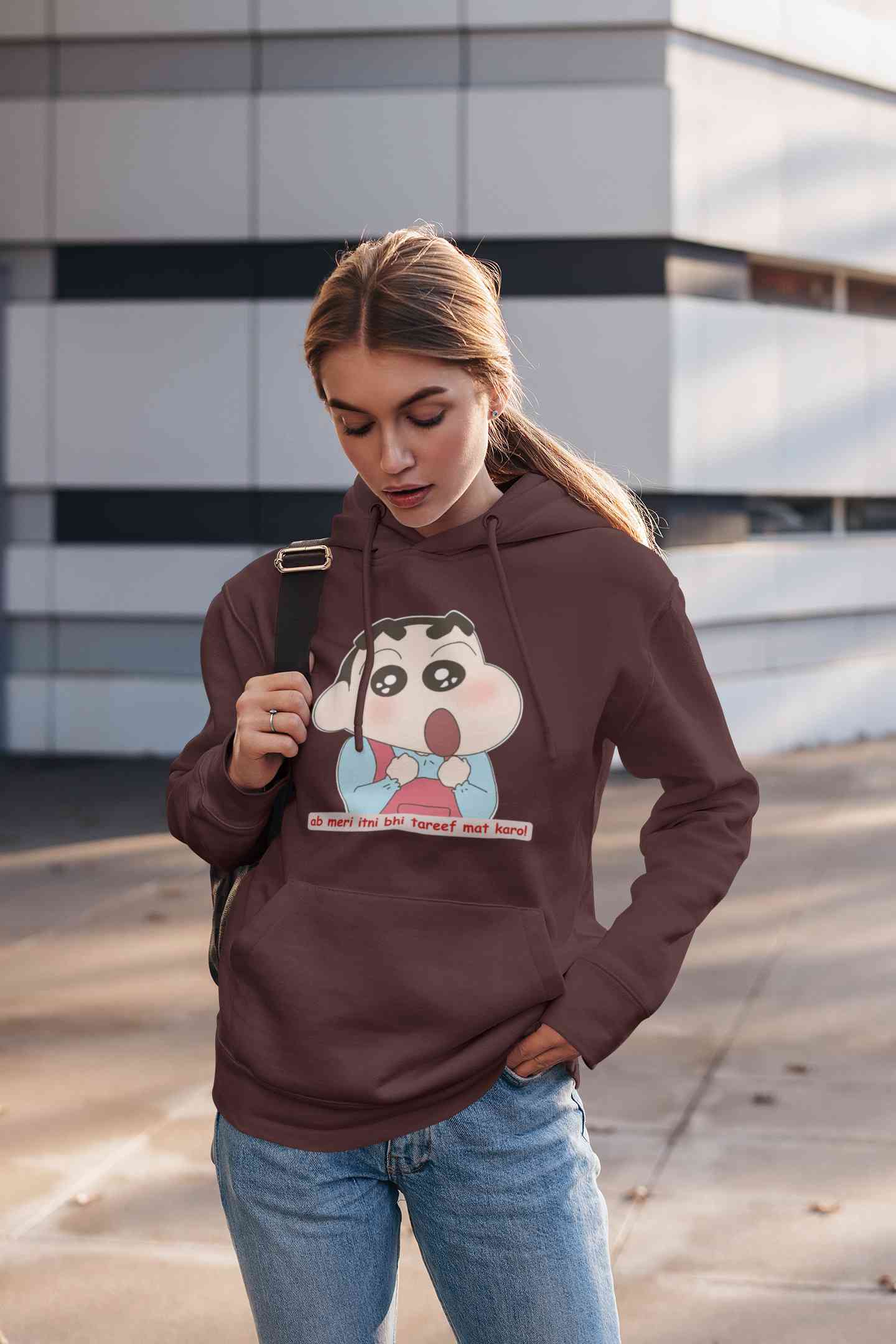 Itni Tareef Cartoon Funny Memes Hoodies for Women-FunkyTeesClub
