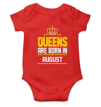 Queens Are  Born In August Rompers for Baby Girl- FunkyTradition FunkyTradition
