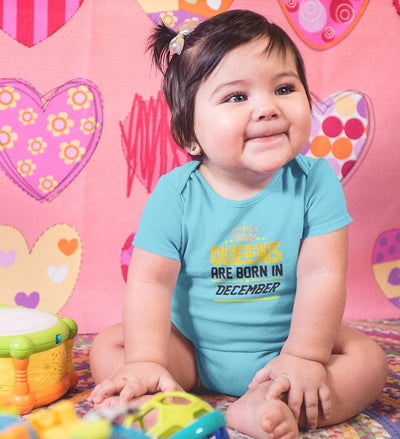 Queens Are Born In December Rompers for Baby Girl- FunkyTradition FunkyTradition