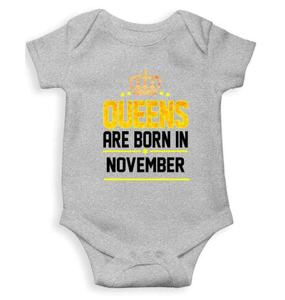Queens Are Born In November Rompers for Baby Girl- FunkyTradition FunkyTradition