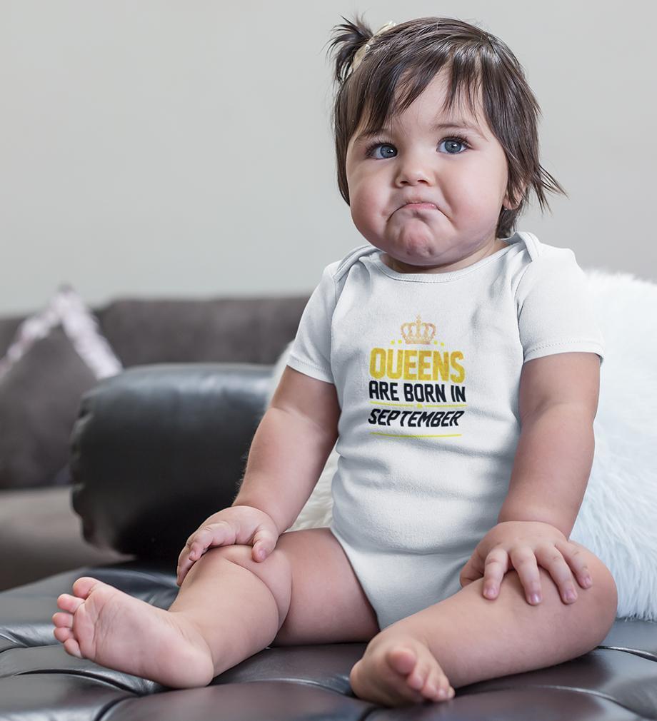 Queens Are Born In September Rompers for Baby Girl- FunkyTradition FunkyTradition