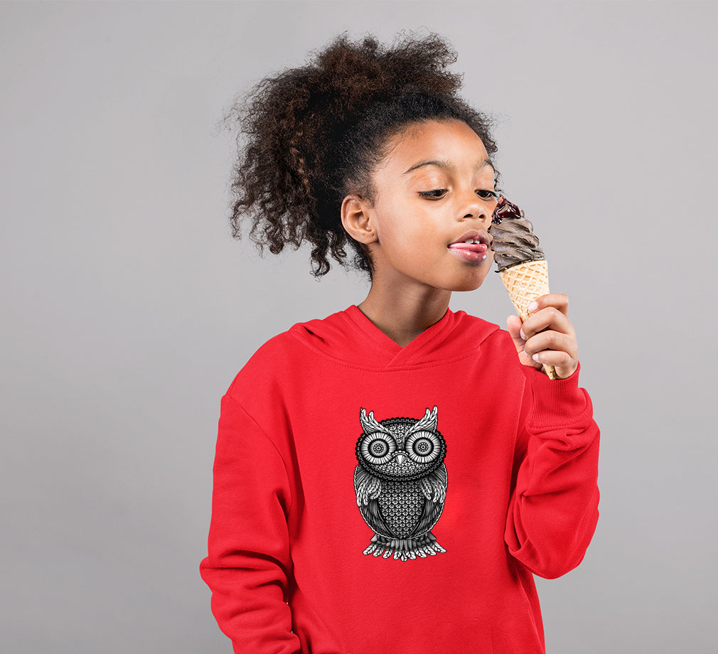 Ornamental Owl Girl Hoodies-FunkyTeesClub