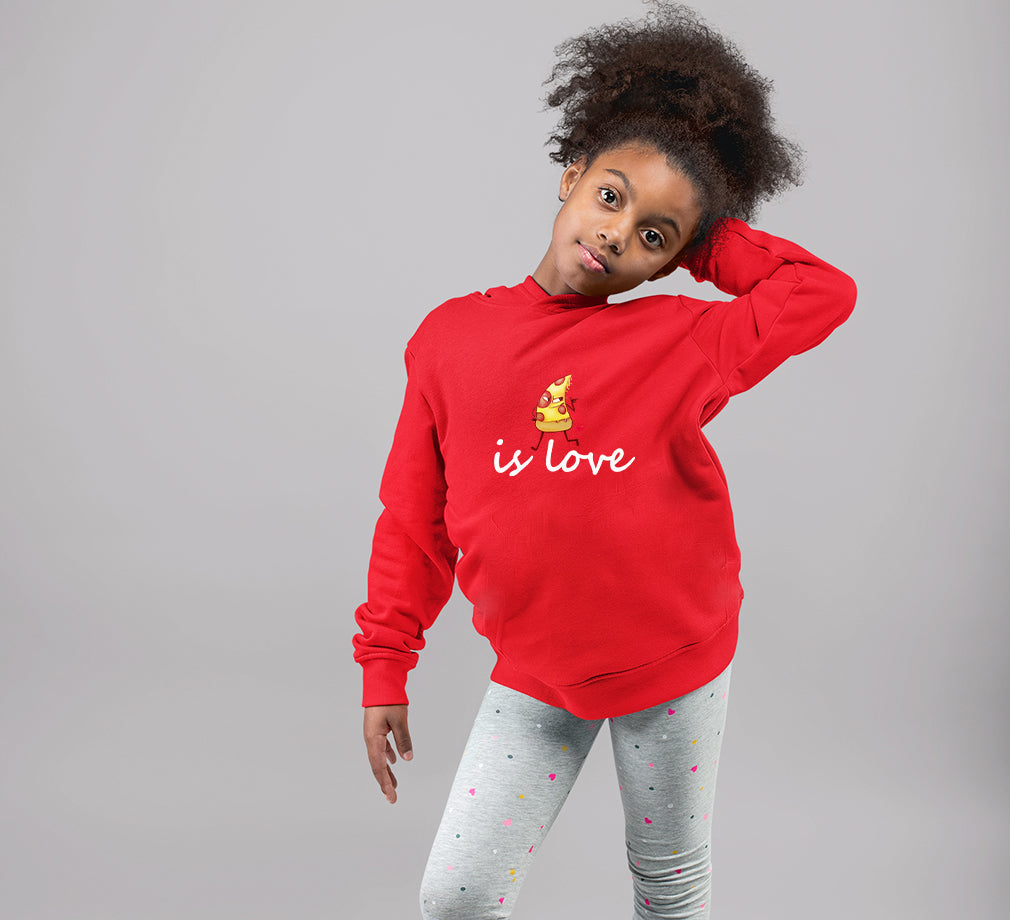 Pizza Is Love Girl Hoodies-FunkyTeesClub