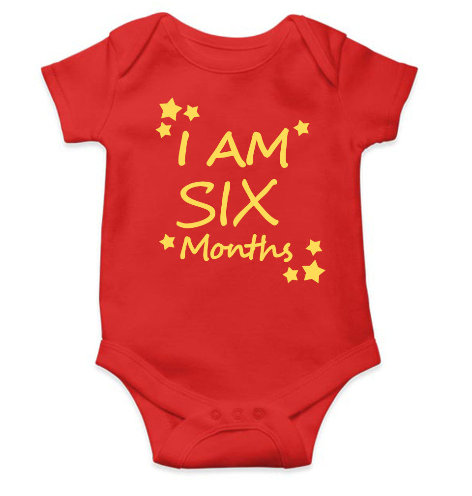 I Am Six Months Rompers for Baby Girl- FunkyTeesClub