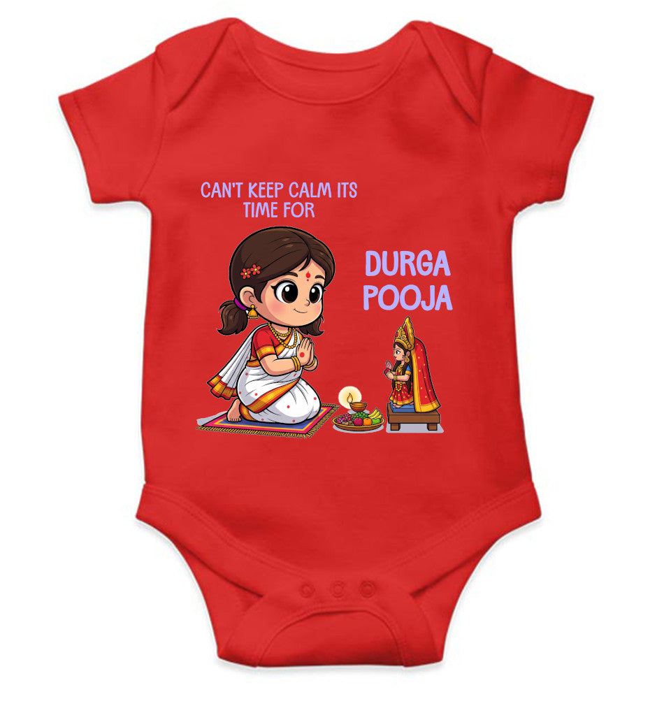 Can't Keep Calm It's Time For Durga Pooja Rompers for Baby Girl- FunkyTeesClub