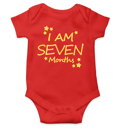 I Am Seven Months Rompers for Baby Girl- FunkyTeesClub