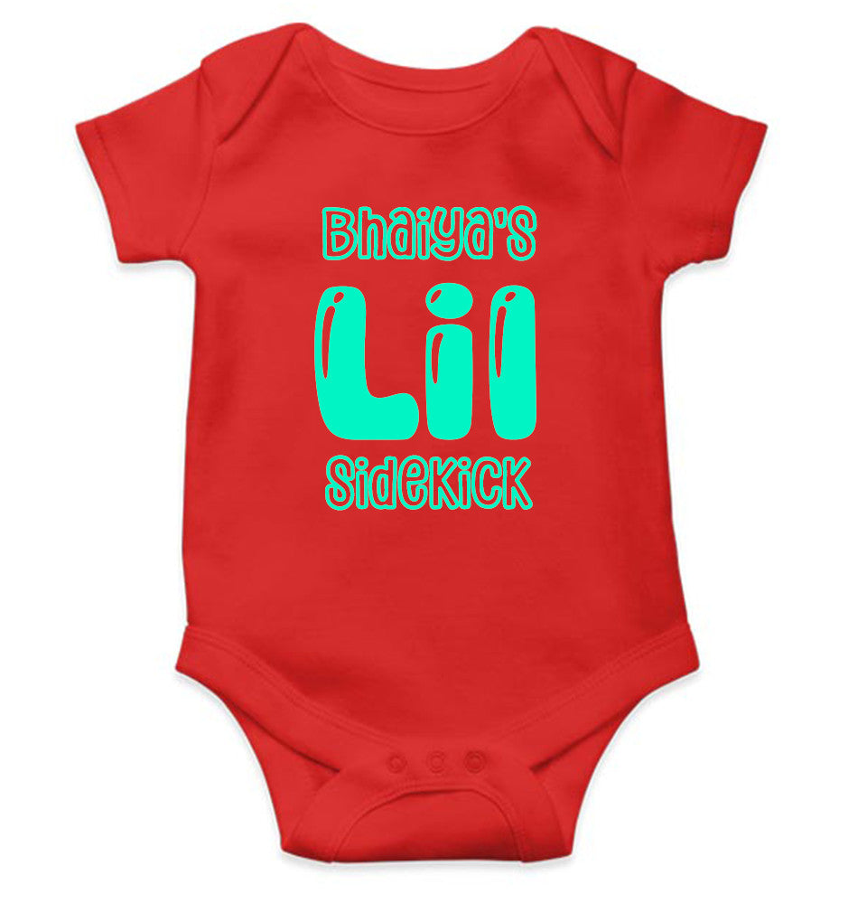 Bhaiyas Little Sidekick Rakshabandhan Rompers for Baby Girl- FunkyTeesClub