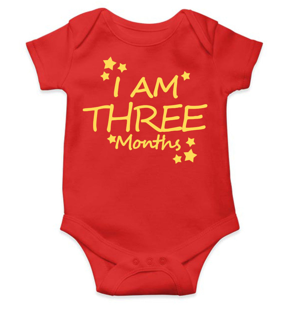 I Am Three Months Rompers for Baby Boy- FunkyTeesClub