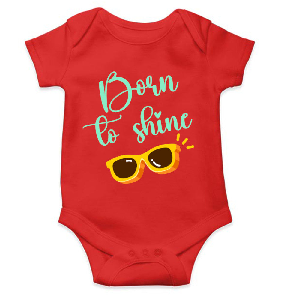 Born To Shine New Born Rompers for Baby Boy- FunkyTeesClub