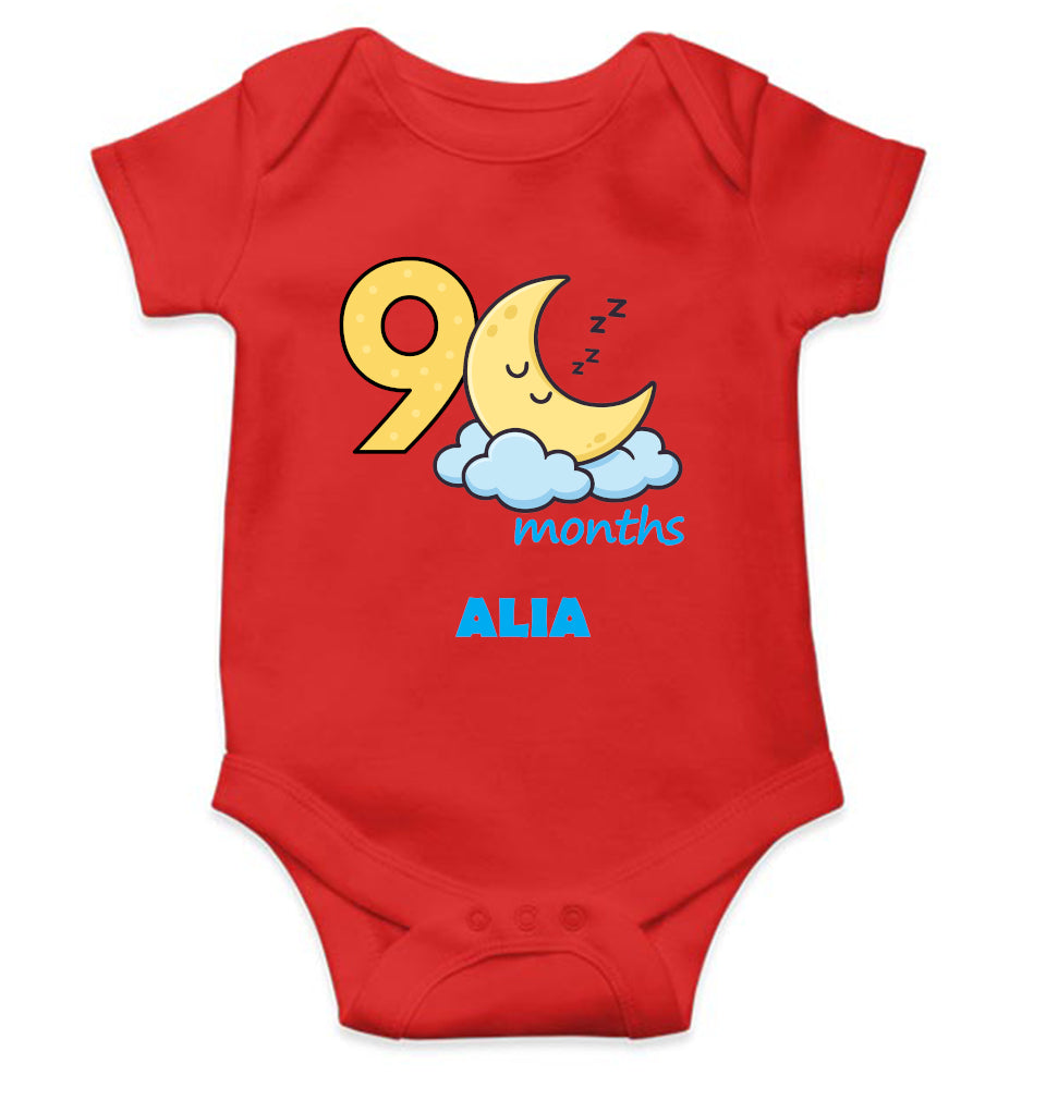 Custom Name Ninth Month Rompers for Baby Girl- FunkyTeesClub