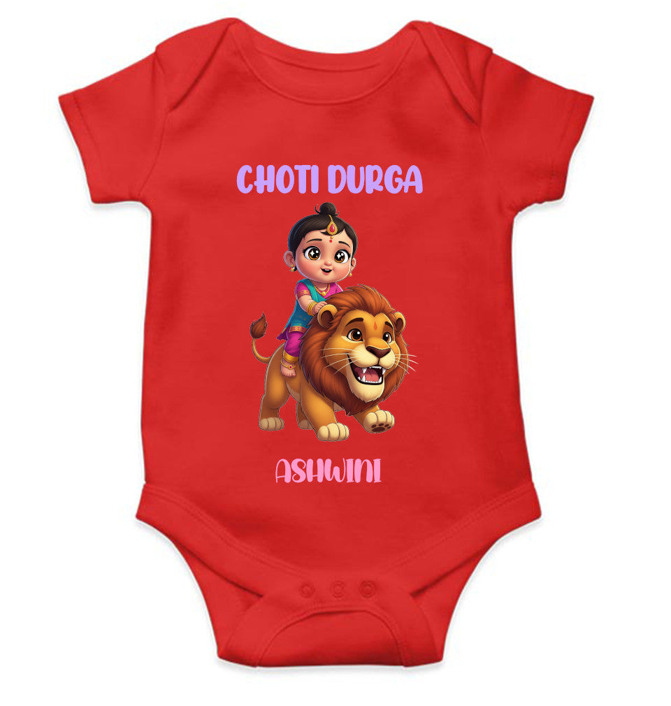 Custom Name Choti Durga Navratri Rompers for Baby Girl- FunkyTeesClub